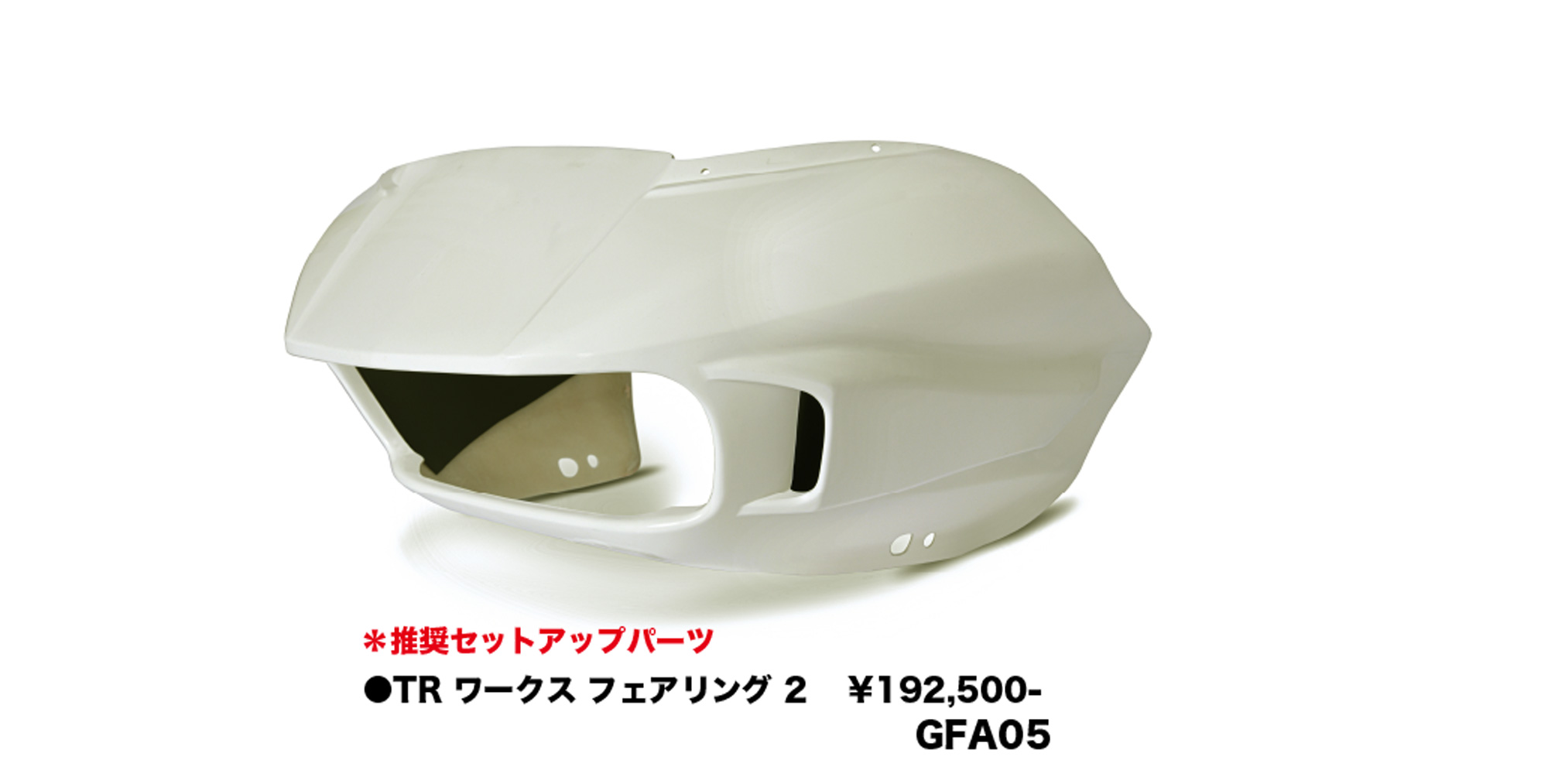 ※推奨セットアップパーツ
TR ワークス フェアリング 2　￥192,500
GFA05
